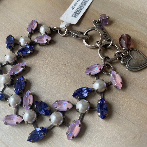 NWT Mariana Pink Purple Swarovski Crystal 925 Sterling Silver Bracelet Romantic - Picture 11 of 14